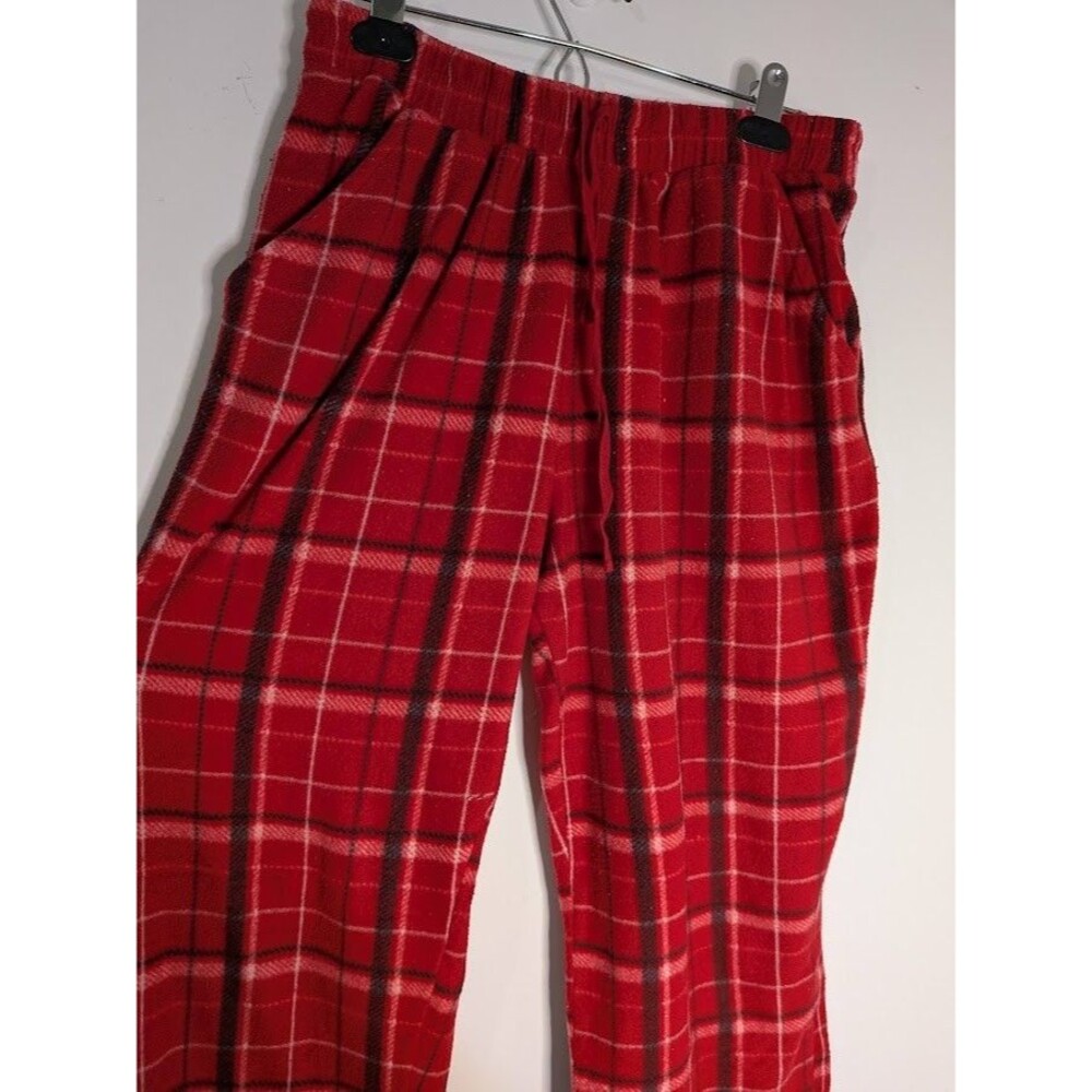 Croft & Barrow Flannel Pajama Pants Women's S Red Plaid Fleece Lounge Christmas